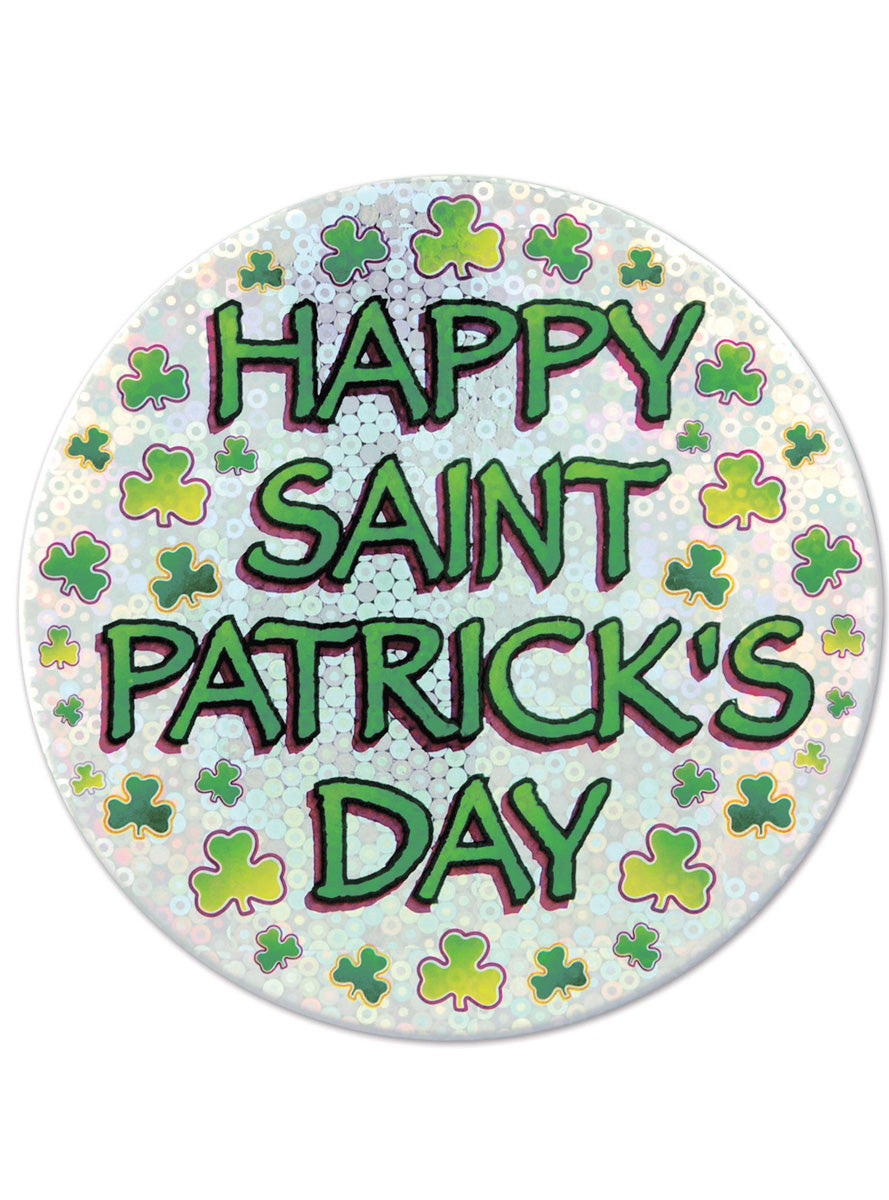 Happy St Patricks Day Holographic Badge - Main Image