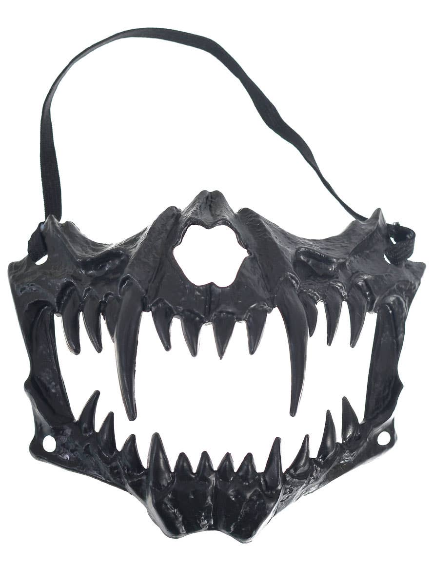 Image of Menacing Roaring Half Dragon Face Costume Mask