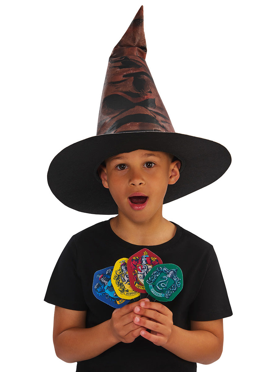 Harry Potter Kids Costume Sorting Hat With House Badges - Alternative Image 2