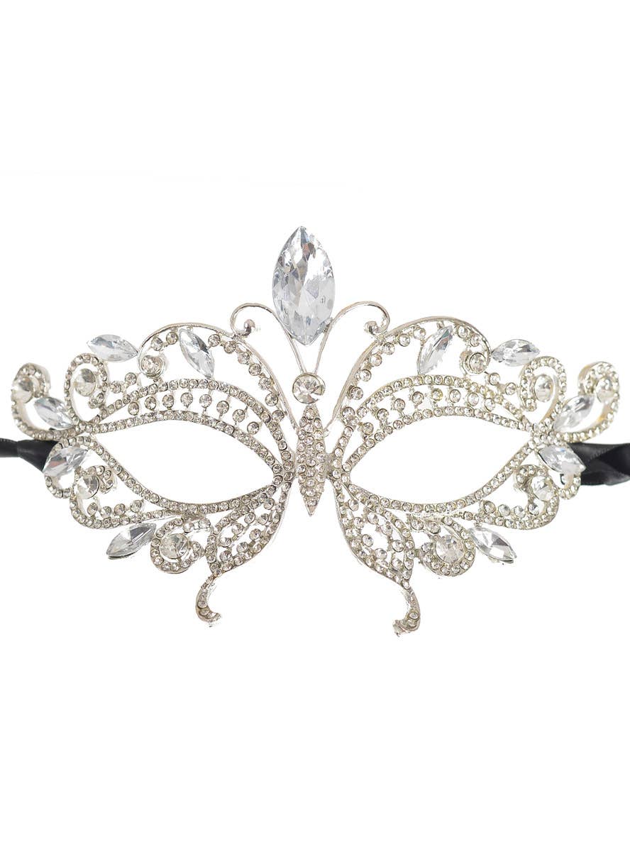 Rhinestone Encrusted Butterfly Masquerade Mask for Women