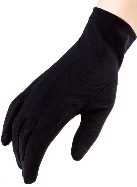 Short Wrist Length Matte Black Costume Gloves