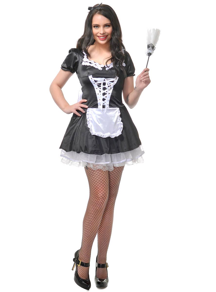Sexy Black and White French Maid Costume for Women Main Image