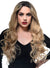 Long Curly Blonde Lace Front Synthetic Fashion Wig with Dark Roots - Front Image