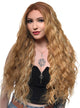 Ginger Blonde Womens Long Naturally Wavy T-Part Lace Front Synthetic Fashion Wig - Front Image
