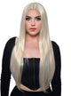Long Straight Platinum Blonde Deluxe Fashion Wig For Women - Front View