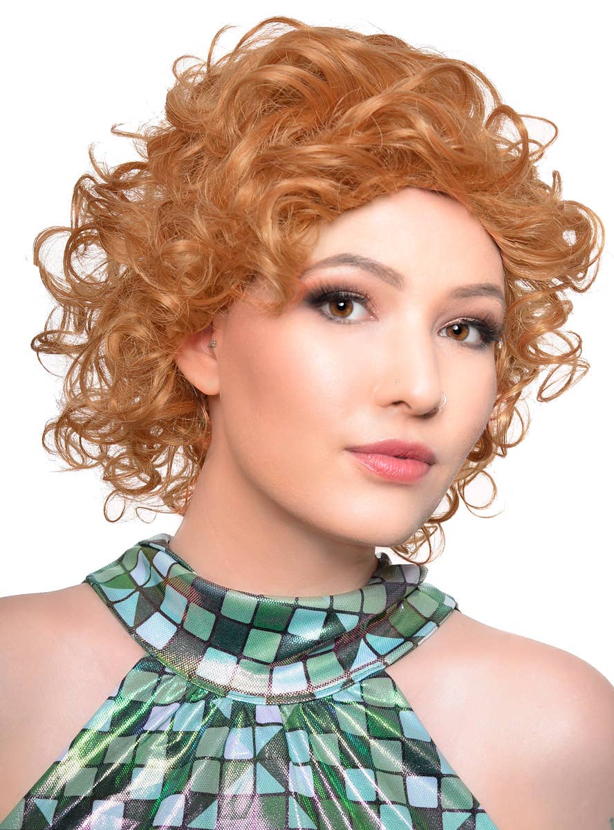 Short Curly Light Ginger 50's Costume Wig for Women - Front View