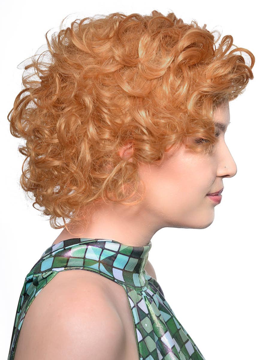 Short Curly Light Ginger 50's Costume Wig for Women - Side View