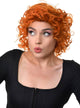 Annie Style Short Curly Ginger Costume Wig for Women - Front View
