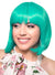 Short Teal Green Heat Resistant Bob Women's Costume Wig with Fringe - Front View