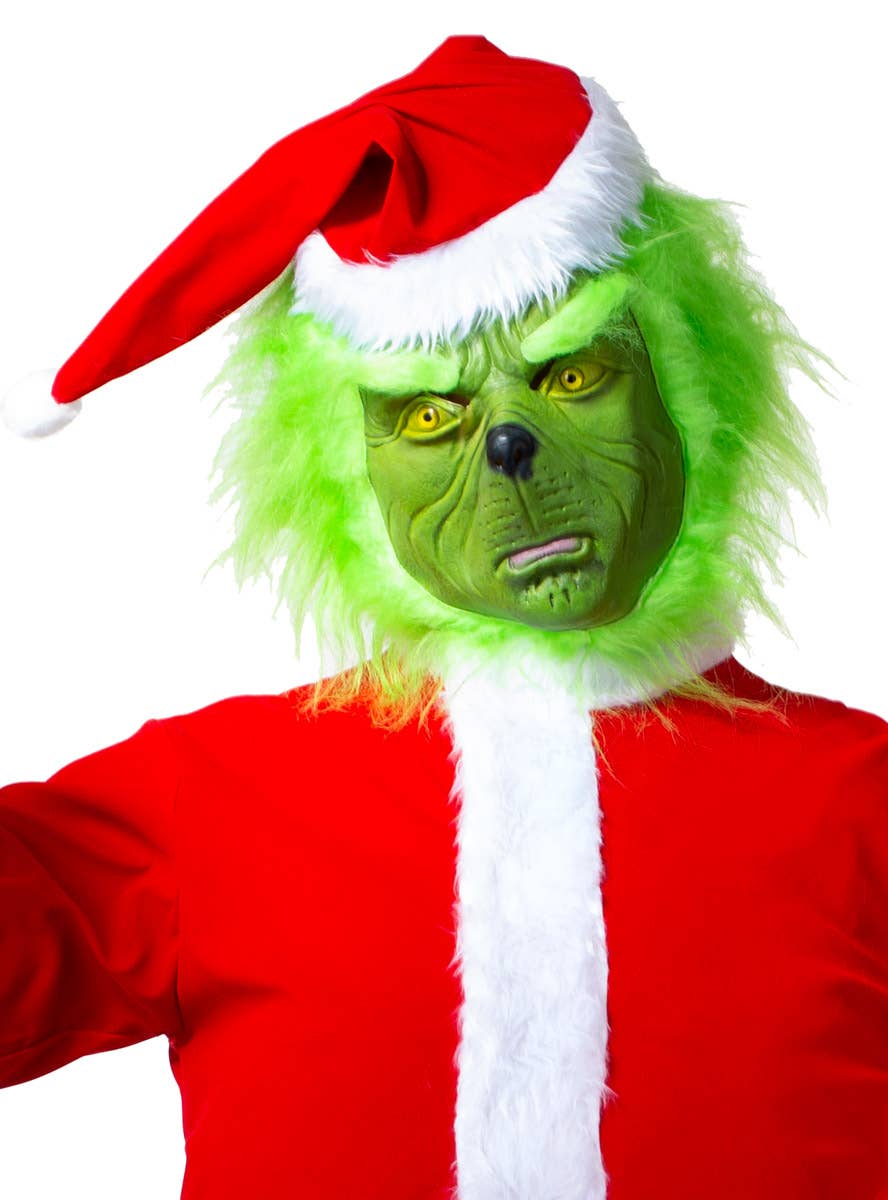 Green Latex Furry Grinch Mask Grinch Latex Costume Mask
