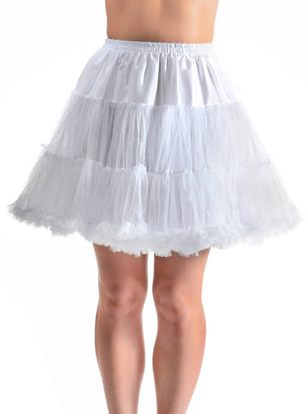 Thigh Length Fluffy White Petticoat for Women