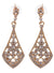 Image of Elegant Gold Drop Earrings with Silver Rhinestones