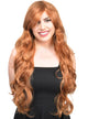 Womens Long Curly Ginger Brown Costume Wig Front Image