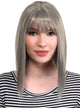 Women's Concave Silver Grey Straight Bob Fashion Wig with Skin Top Parting - Main Image
