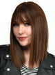 Women's Concave Caramel Brown Straight Bob Fashion Wig with Skin Top Parting - Main Image