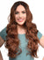 Women's Soft Chestnut Brown Curly Synthetic Fashion Wig with Dark Roots and Lace Parting - Front Image