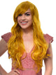 70cm Womens Long Curly Golden Ginger Synthetic Costume Wig - Front Image