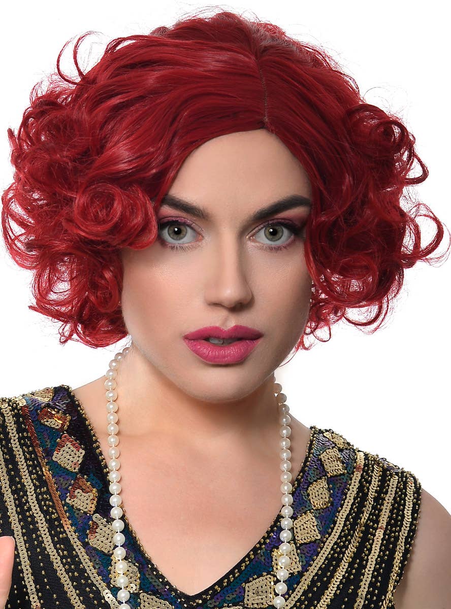 Womens Bright Red 1920s Flapper Wig | Flapper Costume Wig for Women
