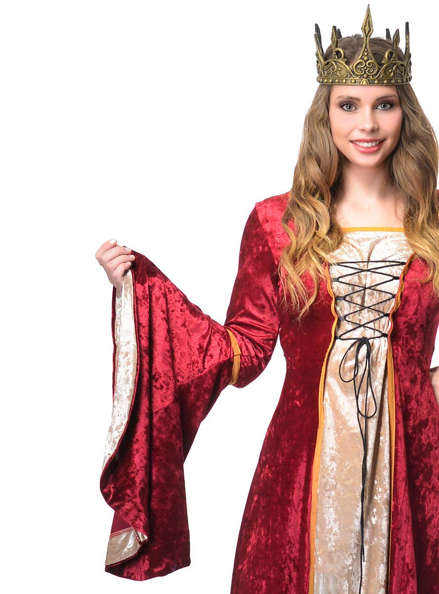 Womens Long Maroon Medieval Costume | Womens Velvet Queen Costume Womens Long Maroon Medieval Costume | Womens Velvet Queen Costume