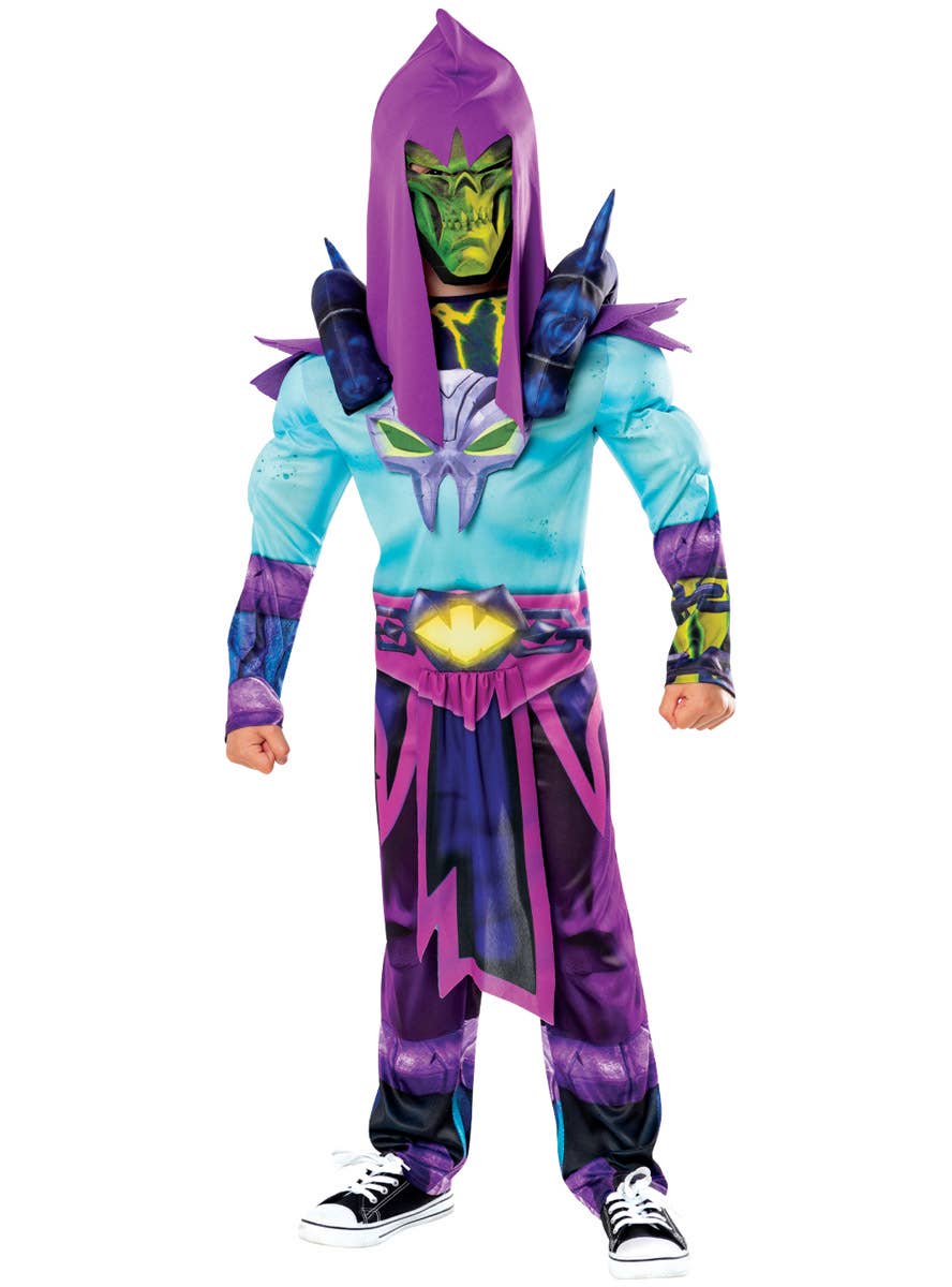 Image of He-Man Boys Skeletor Villain Fancy Dress Costume - Front View