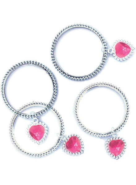 Image of Pink Heart Charm Bracelets 4 Pack Party Favours