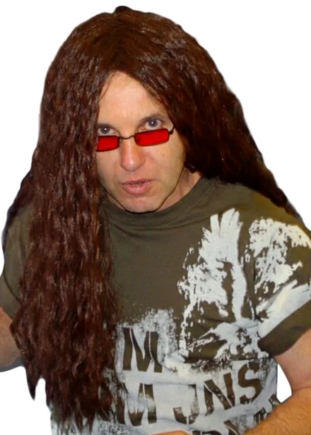 Mens Long Brown Heavy Metal Rocker Costume Wig - main image