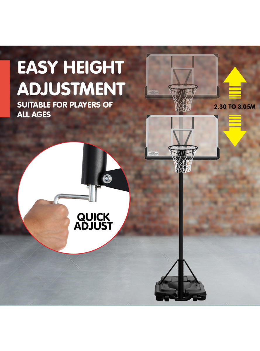 Height Adjustable Portable Basketball Hoop Info Image 1