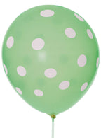 Image of Polka Dot 6 Pack Green 30cm Latex Balloons