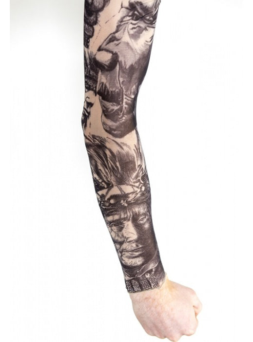 Hell From Above Adults Single Costume Tattoo Sleeve - Main Image
