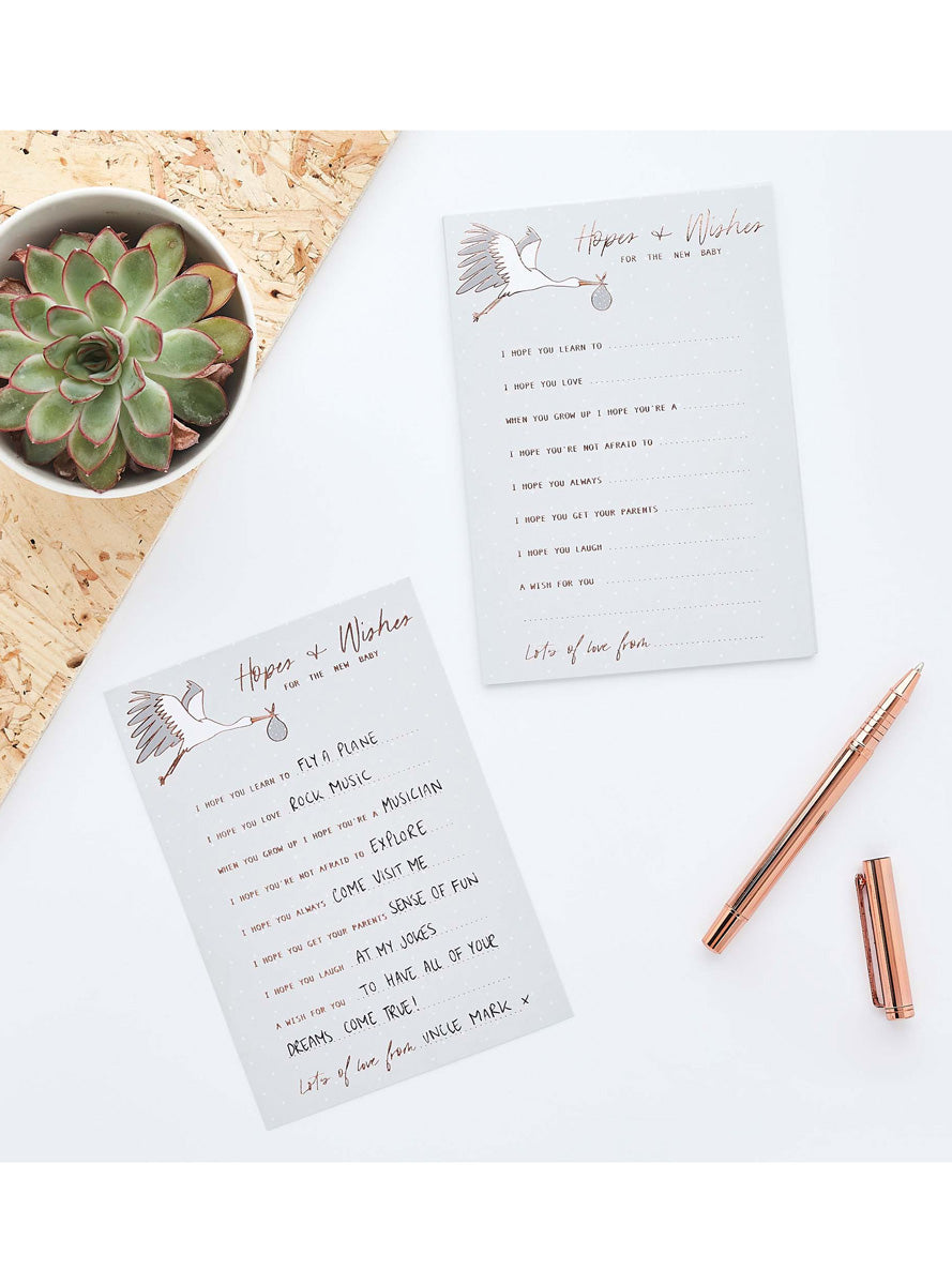 Hello Little One 10 Pack Baby Shower Wish Cards - Lifestyle Image