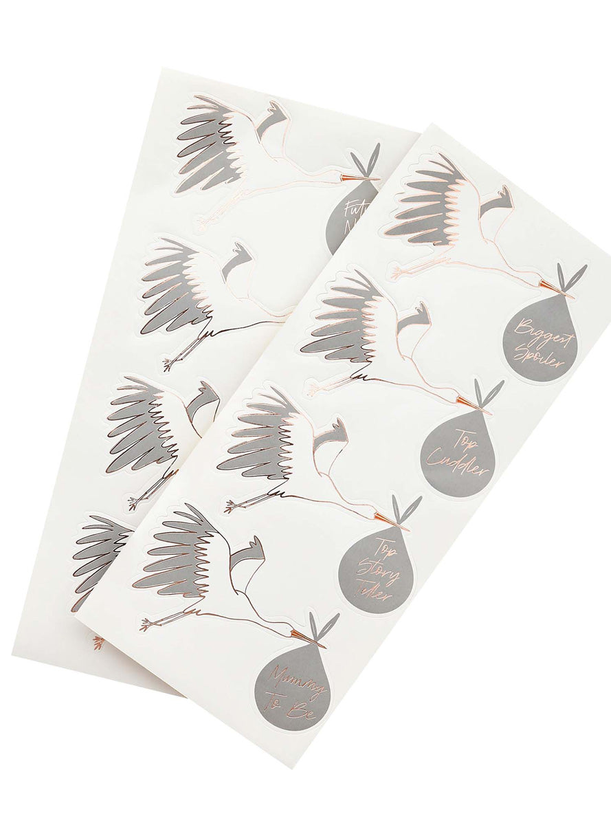 Hello Little One 2 Pack Stork Baby Shower Sticker Sheets - Main Image
