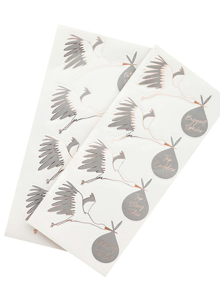 Hello Little One 2 Pack Stork Baby Shower Sticker Sheets - Main Image