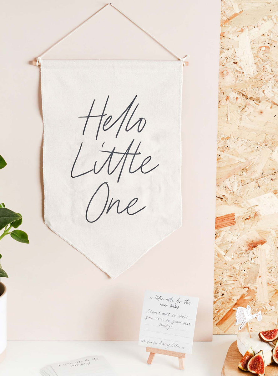 Hello Little One 39cm Baby Shower Canvas and Card Notes - Lifestyle Image 2