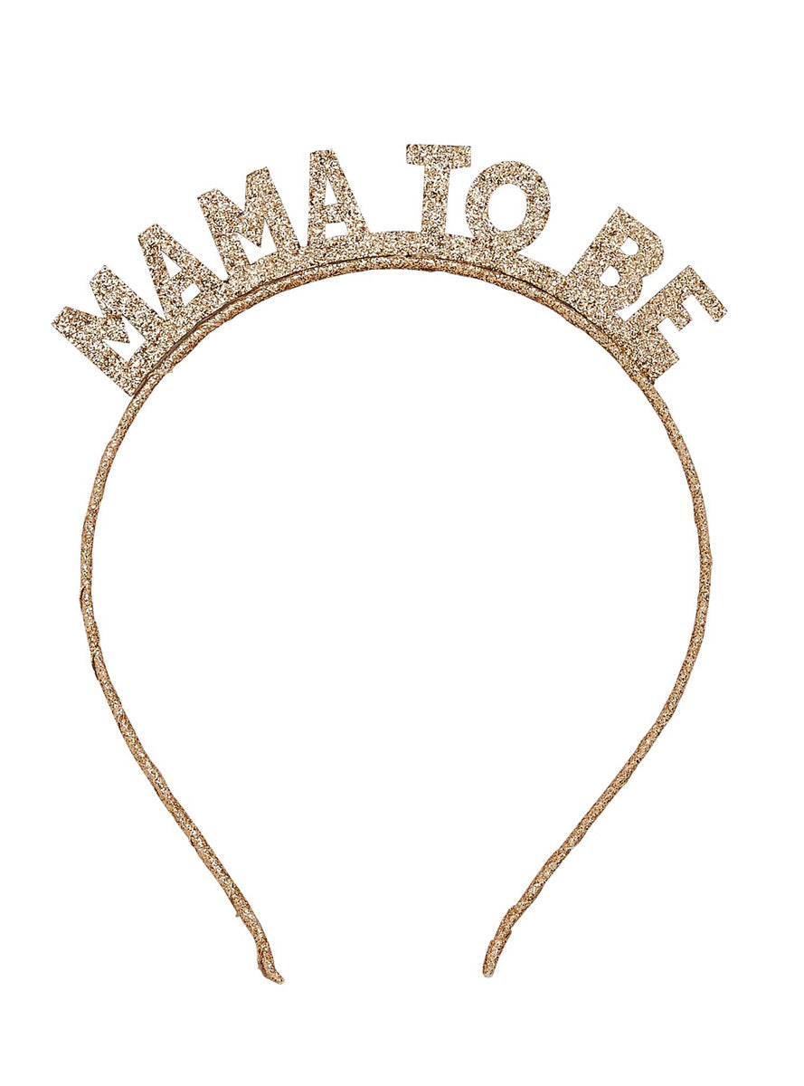 Hello Little One Gold Glitter Mama to Be Baby Shower Headband - Main Image