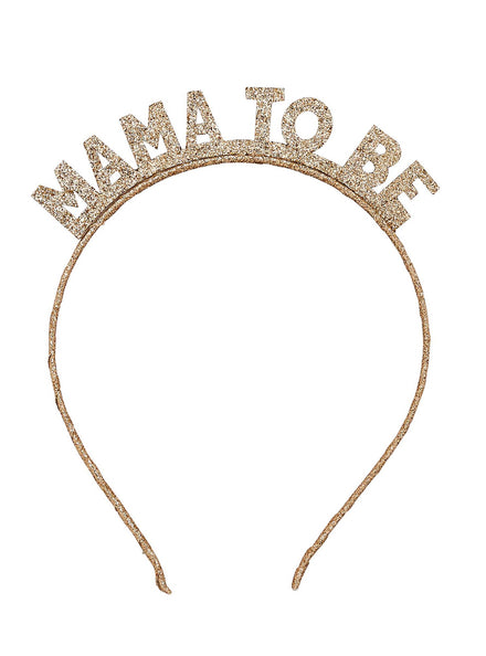 Hello Little One Gold Glitter Mama to Be Baby Shower Headband - Main Image