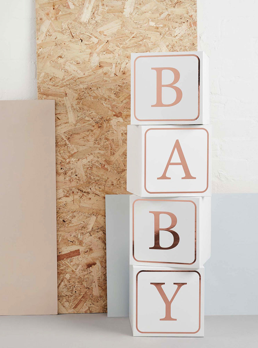 Hello Little One Jumbo Rose Gold BABY Blocks - Lifestyle Image