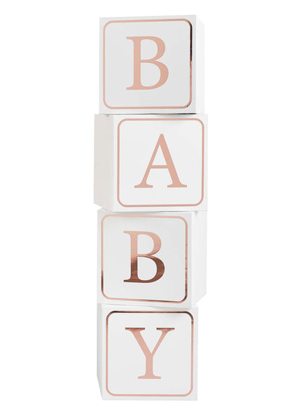 Hello Little One Jumbo Rose Gold BABY Blocks - Main Image