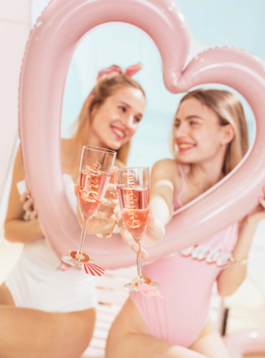 Hens Night 6 Pack Bride and Bridesmaid Glass Stickers - Lifestyle Image 2