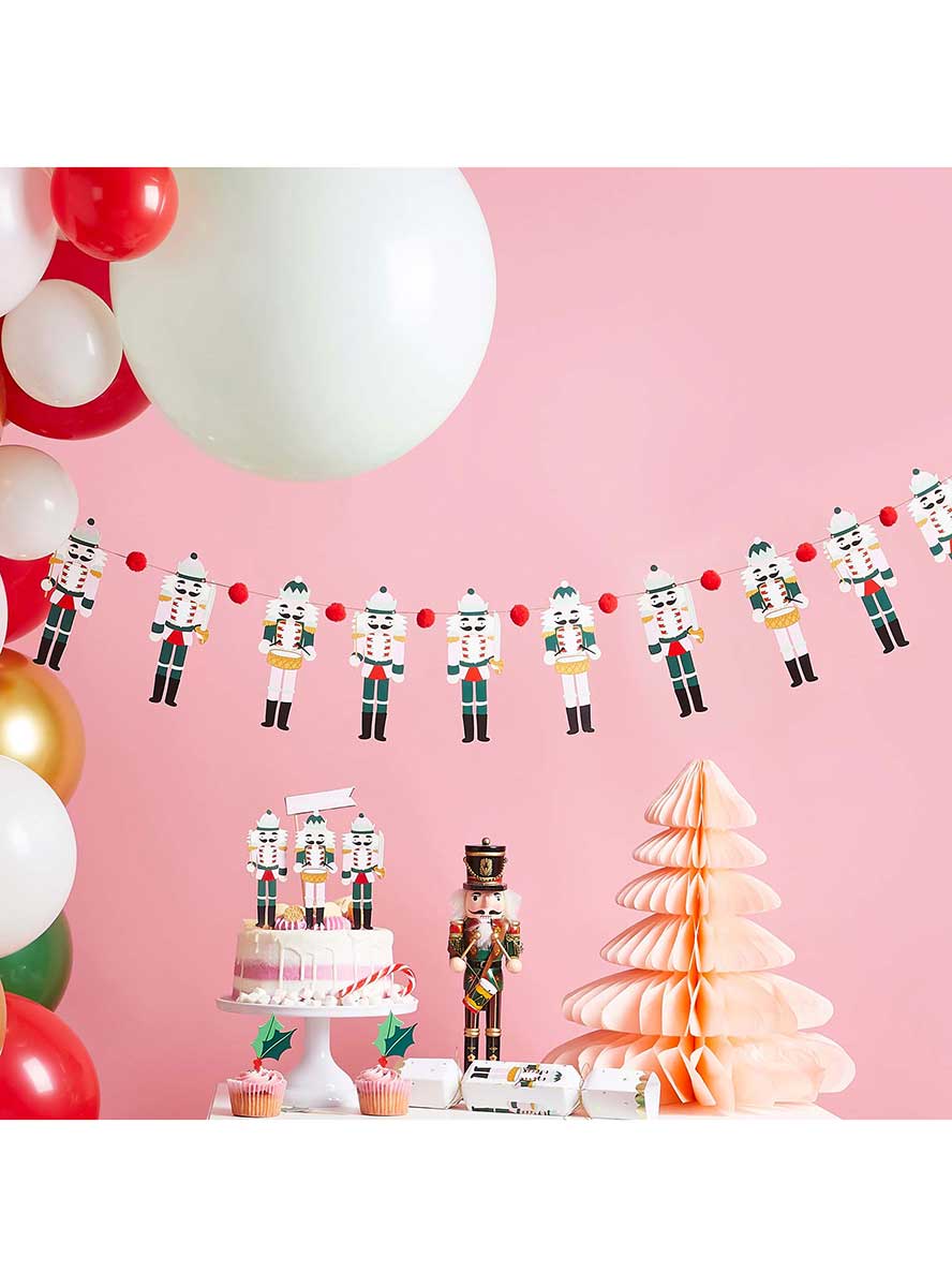 Holly Jolly Christmas Nutcracker Garland 2m Long – Lifestyle Image 2