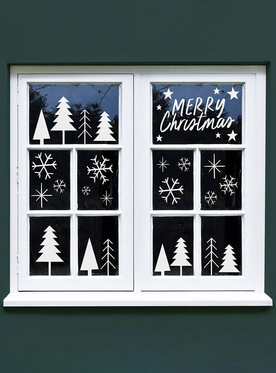 Holly Jolly Festive Christmas Window Stencil Set - Alternate Image 1