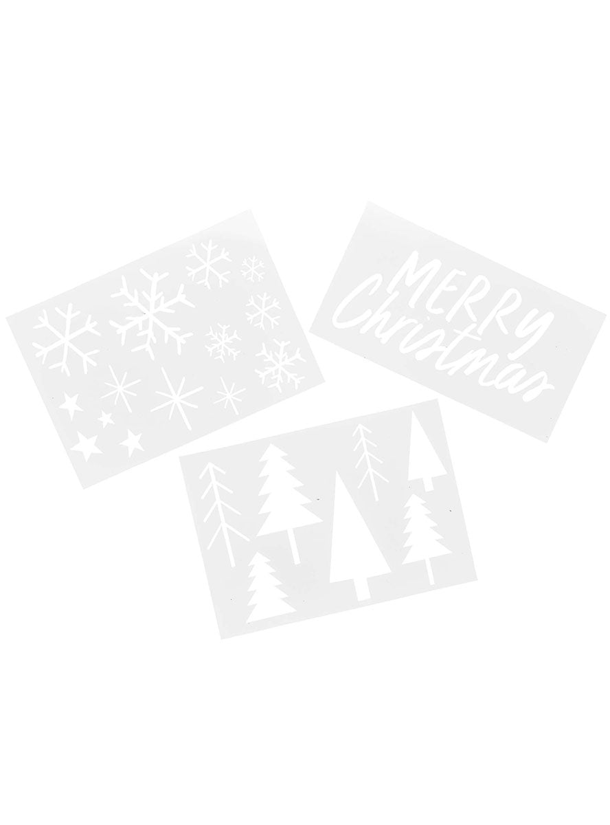 Holly Jolly Festive Christmas Window Stencil Set - Main Image