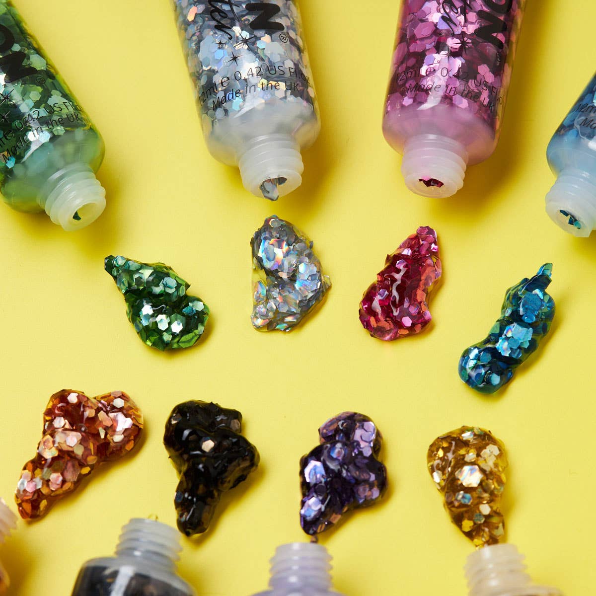 Image of Moon Glitter 6 Pack Holographic Chunky Glitter Gels Swatch Image