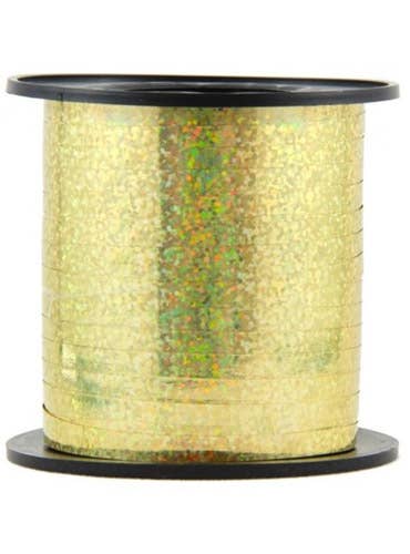 Image of Holographic Gold 225cm Long Curling Ribbon - Alternate Image