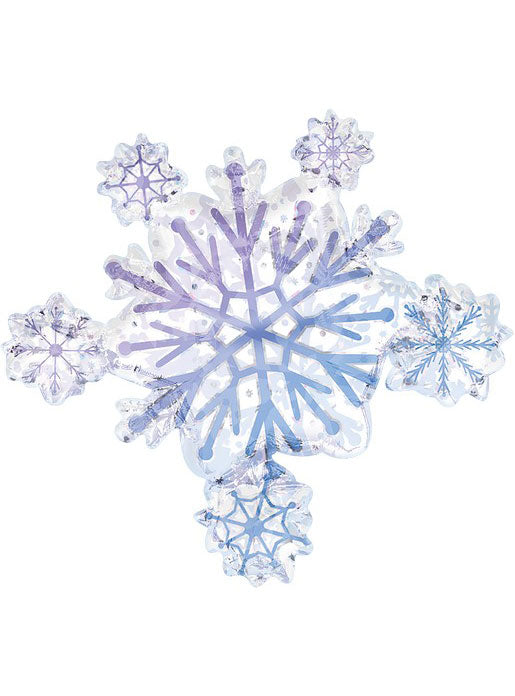 Holographic Snowflake Cluster 80Cm X75Cm Supershape Foil Balloon - Main Image