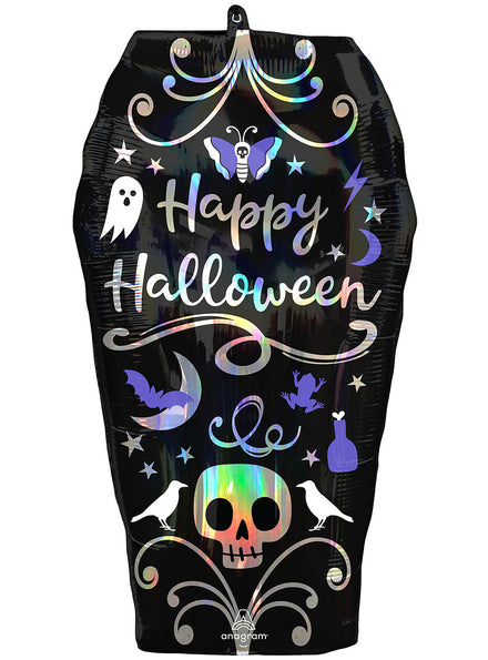 Holographic Halloween Coffin Foil Balloon - Main Image