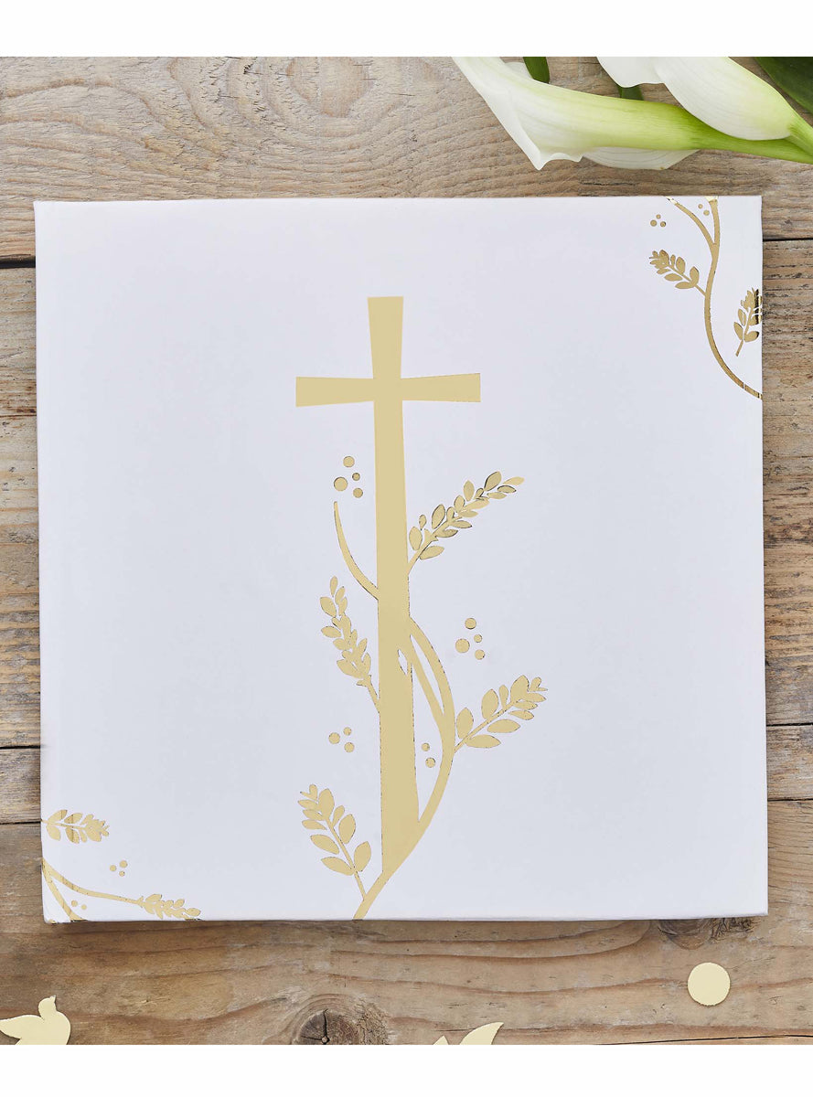Holy Communion White and Gold 21cm Guest Book - Lifestyle Image 2