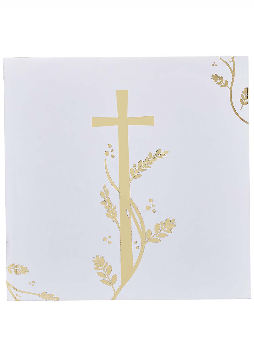 Holy Communion White and Gold 21cm Guest Book - Main Image