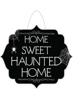 Image of Home Sweet Haunted Home Sign Halloween Decoration