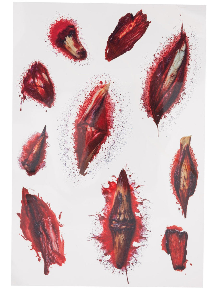 Halloween Horror Wound Temporary Tattoos - Flat Image