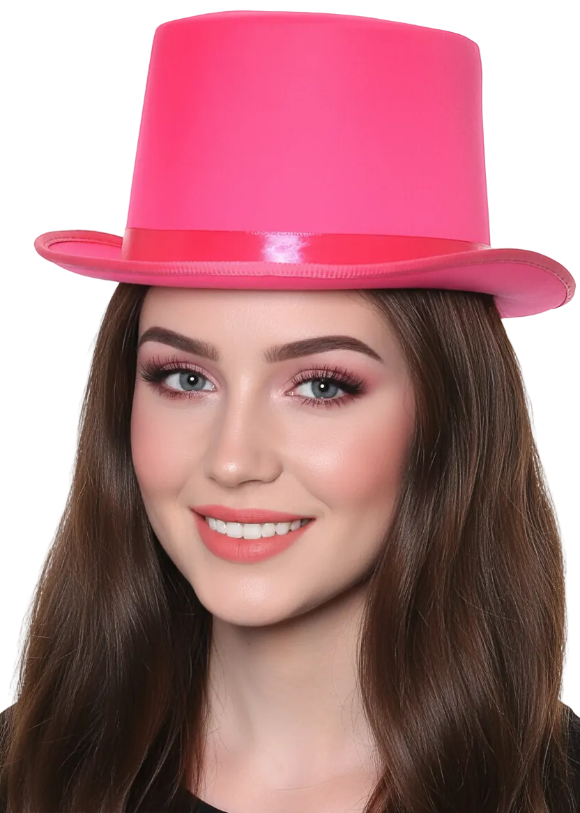 Adult's Classic Pink Top Hat Costume Accessory - main image